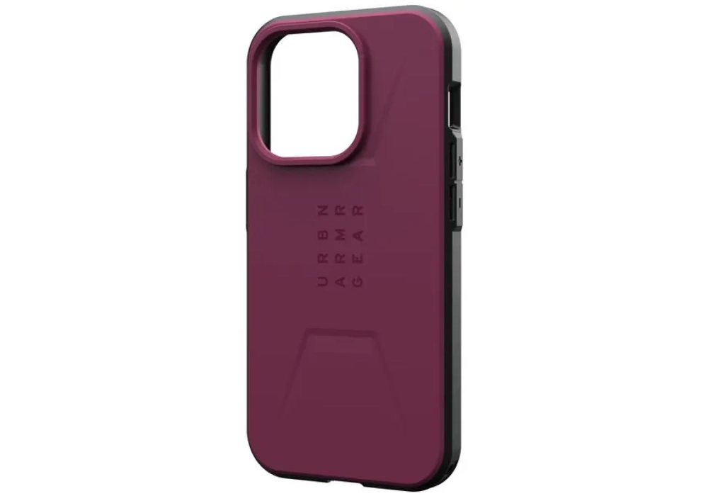 UAG Coque arrière Civilian Case iPhone 15 Pro Bordeaux