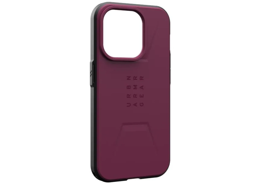 UAG Coque arrière Civilian Case iPhone 15 Pro Bordeaux