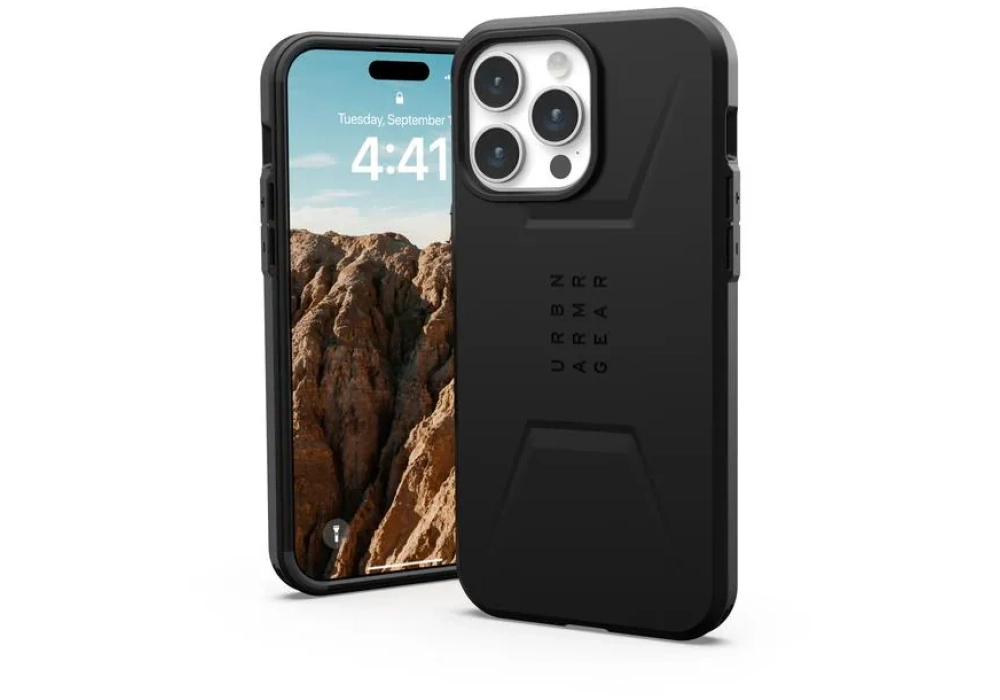 UAG Coque arrière Civilian Case iPhone 15 Pro Max Black