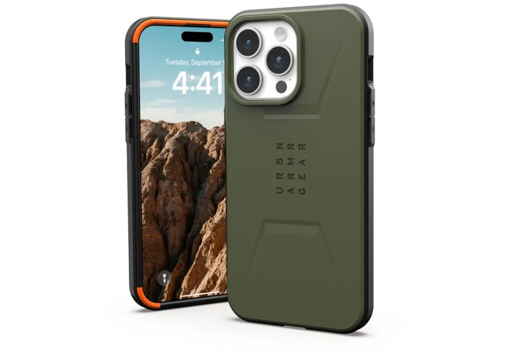 UAG Coque arrière Civilian Case iPhone 15 Pro Max Olive