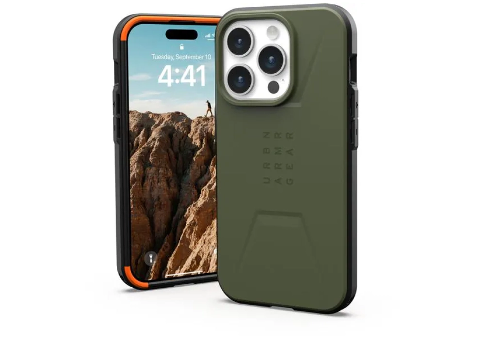 UAG Coque arrière Civilian Case iPhone 15 Pro Olive