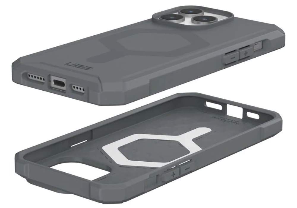 UAG Coque arrière Essential Armor iPhone 15 Pro Max Silver