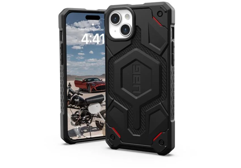 UAG Coque arrière Monarch Pro iPhone 15 Plus Kevlar