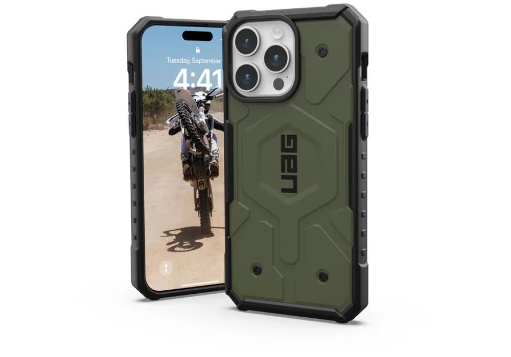 UAG Coque arrière Pathfinder iPhone 15 Pro Max Olive