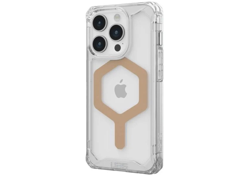 UAG Coque arrière Plyo MagSafe Apple iPhone 15 Pro Ice/Gold