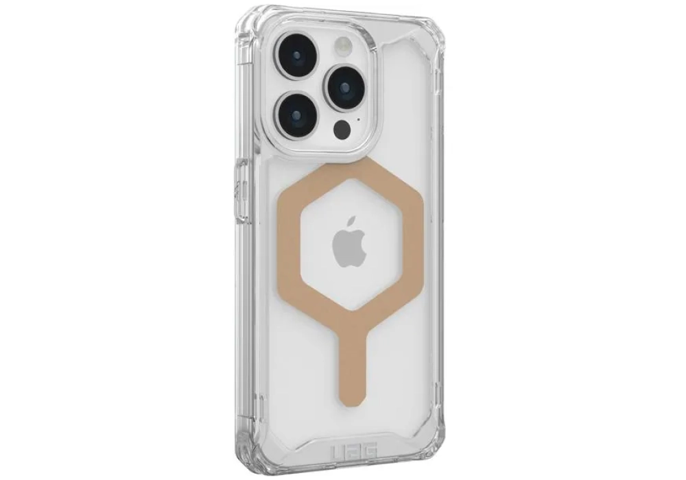 UAG Coque arrière Plyo MagSafe Apple iPhone 15 Pro Ice/Gold