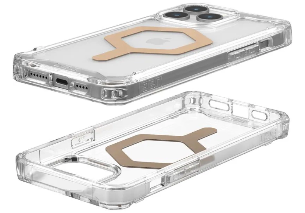 UAG Coque arrière Plyo MagSafe Apple iPhone 15 Pro Max Ice/Gold