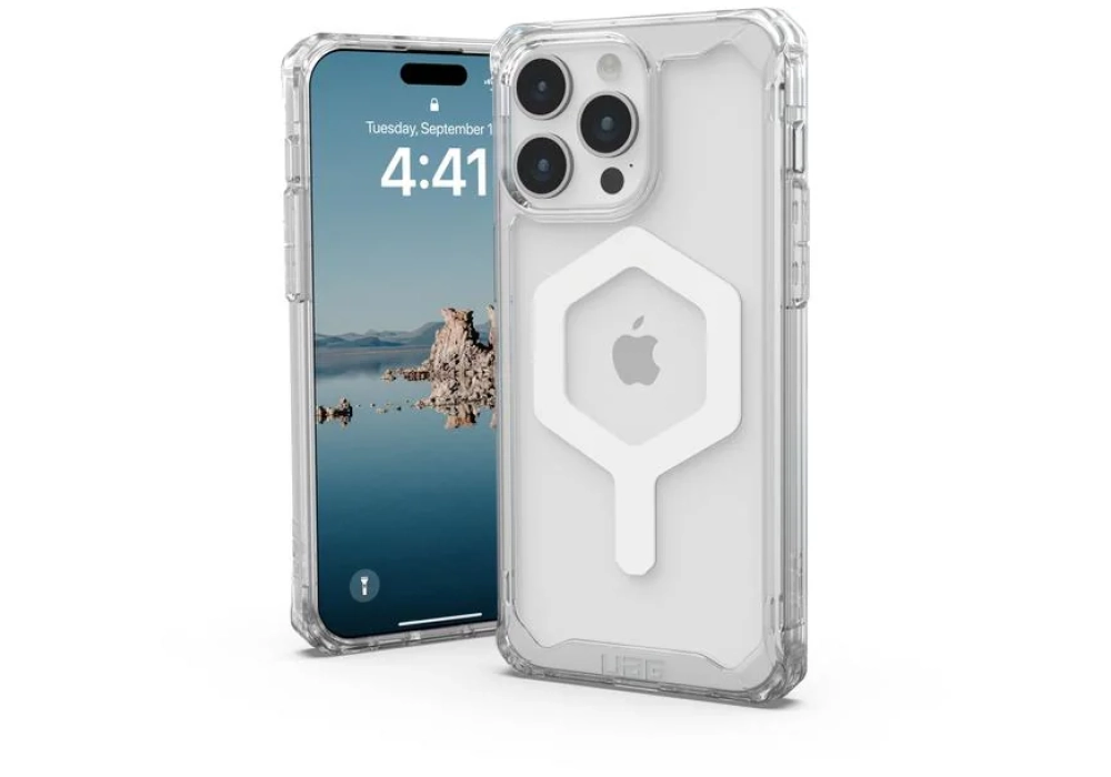 UAG Coque arrière Plyo MagSafe Apple iPhone 15 Pro Max Ice/White