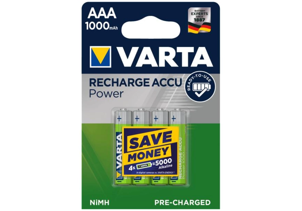 Varta Recharge Accu 4x AAA 800 mAh