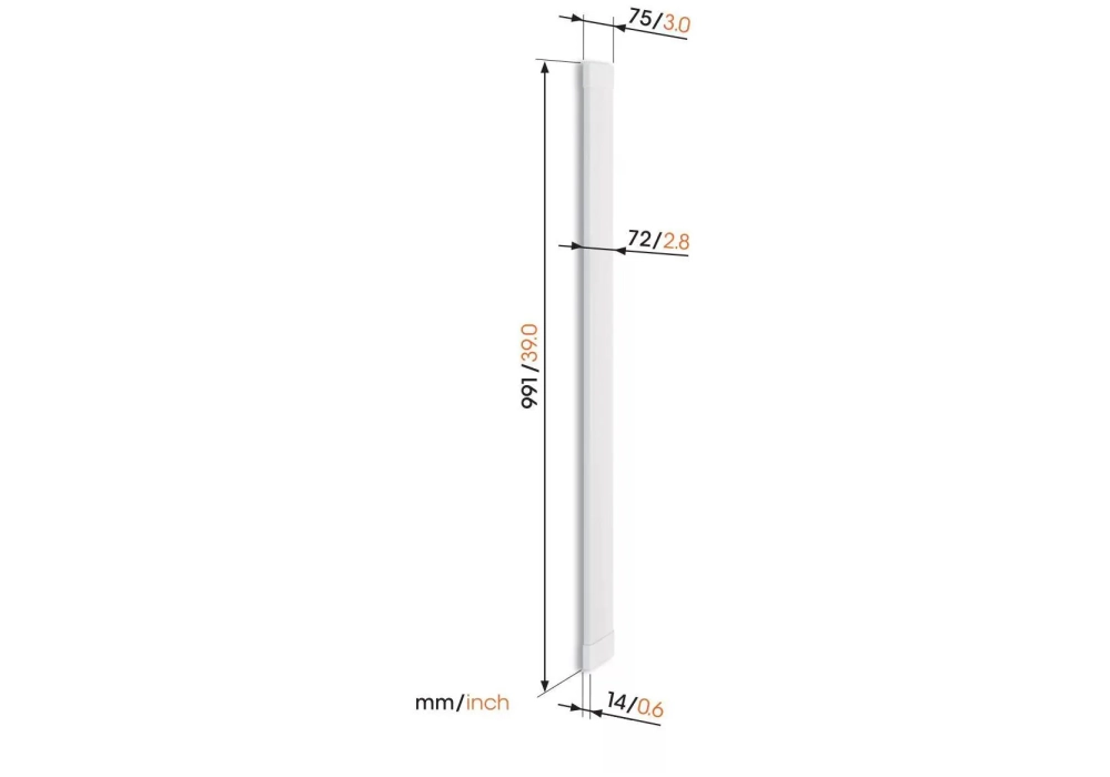 Vogel's Goulotte TVA 7000 1 m x 72 mm Blanc