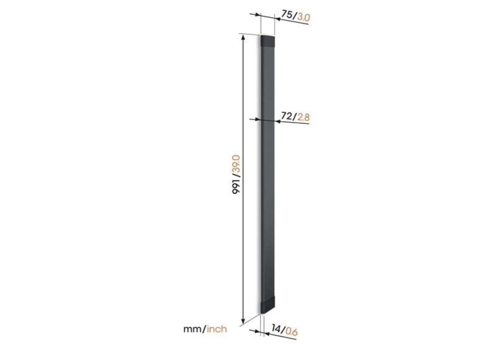 Vogel's Goulotte TVA 7000 1 m x 72 mm Noir