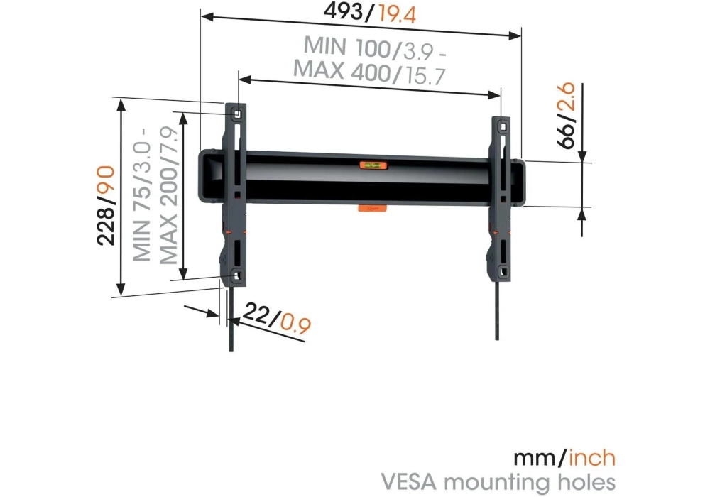 Vogel's Supports mural TVM 3405 SP Noir