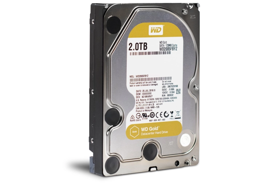 WD Gold Hard Drive SATA 6 Gb/s -  2.0 TB