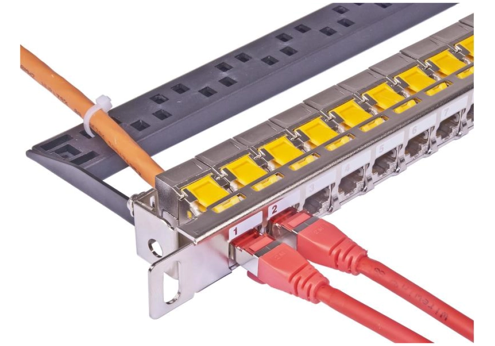 Wirewin Panneau de brassage 24 Port, Keystone, 0.5HE Rack 19"